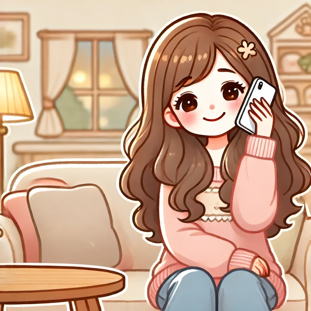 ココナラの占いを自宅から気軽に試す女の子